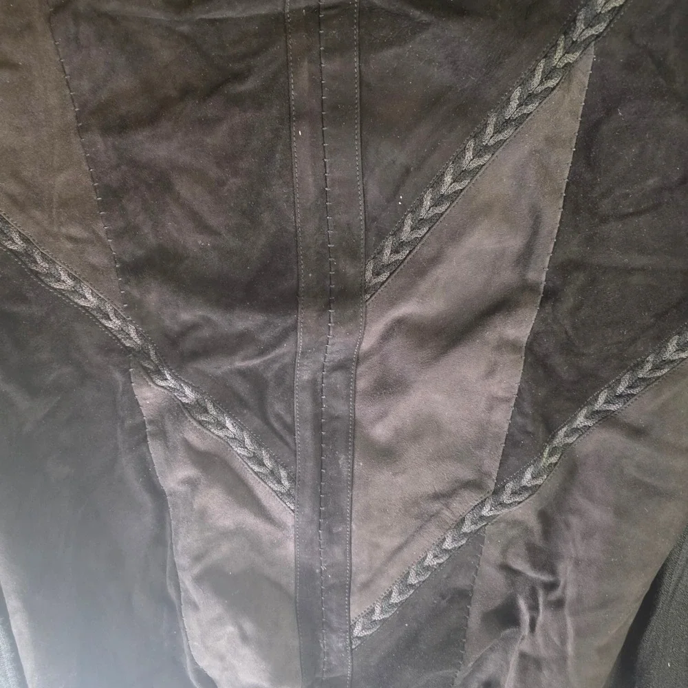 Vintage TORRAS Spain Black Wool Leather Knit Crewneck Sweater Mens 44 Large